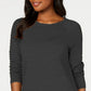 Karen Scott Women's Ribbed Cotton Pullover Sweater Black Size XX-Large