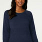 Karen Scott Women's Ribbed Cotton Pullover Sweater Navy Size Extra Small