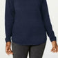 Karen Scott Women's Ribbed Cotton Pullover Sweater Navy Size Extra Small