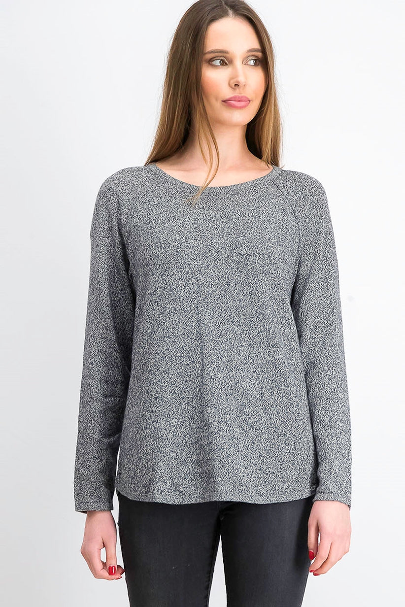 Karen Scott Women's Curved-Hem Sweater Med Gray Size XX Large