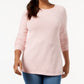 Karen Scott Women's Curved-Hem Sweater Pink Size X-Small