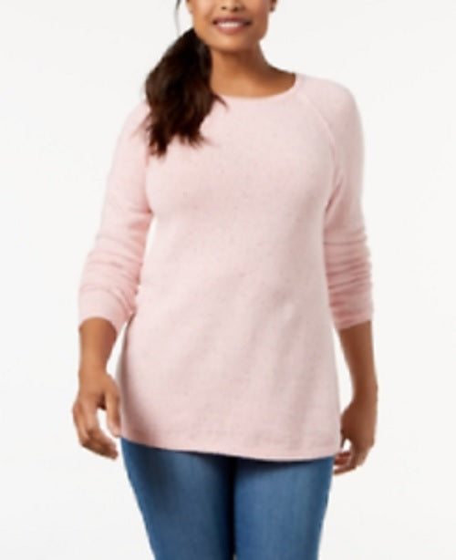 Karen Scott Women's Curved-Hem Sweater Pink Size X-Small