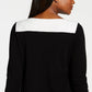 Karen Scott Women's Cotton Colorblocked Sweater Black Size Medium