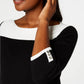 Karen Scott Women's Cotton Colorblocked Sweater Black Size Medium