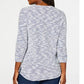 Karen Scott Women's Space Dye 3/4 Sleeve Top Grey Size Petite Medium