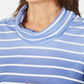 Karen Scott Women's Petite Ombre Striped Top Navy Size Medium