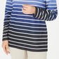 Karen Scott Women's Petite Ombre Striped Top Navy Size Medium