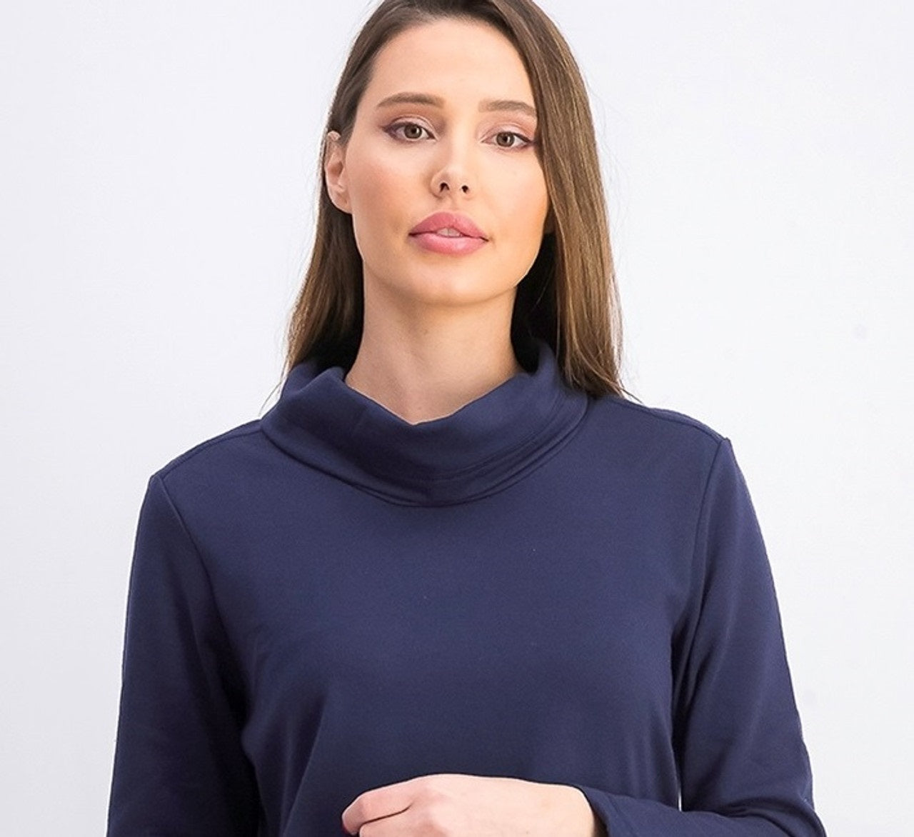 Karen Scott Women's Sport Cowl Neck Top Navy Size Medium