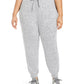 Ideology Women's Plus Knit Jogger Pants Grey Size 1X