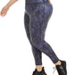 Ideology Women's Plus Size Python-Print Leggings Navy Size 1X