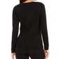 Charter Club Women's Patchwork Crewneck Sweater Black Size Large