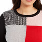 Charter Club Women's Patchwork Crewneck Sweater Black Size Large