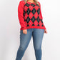 Charter Club Women's Argyle Crewneck Sweater Red Size Medium