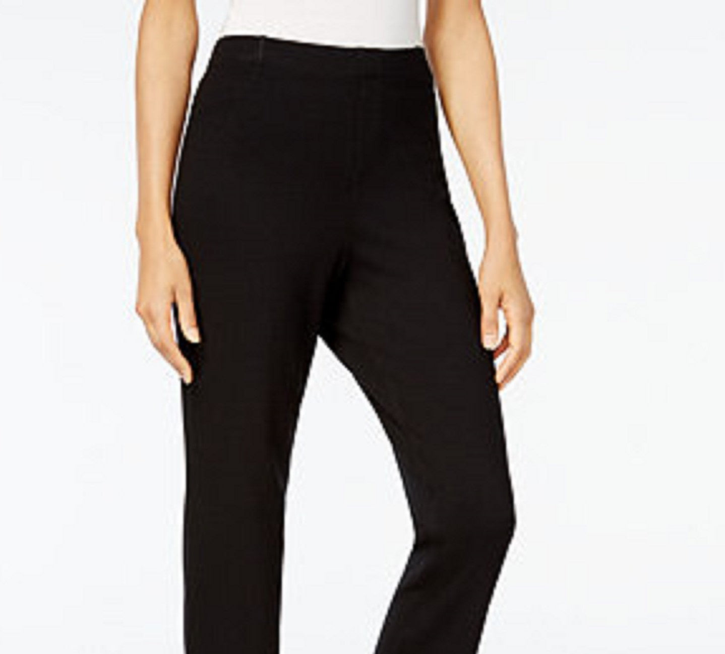 Karen Scott Women's Petite Velour Pull-On Pants Black Size Petite