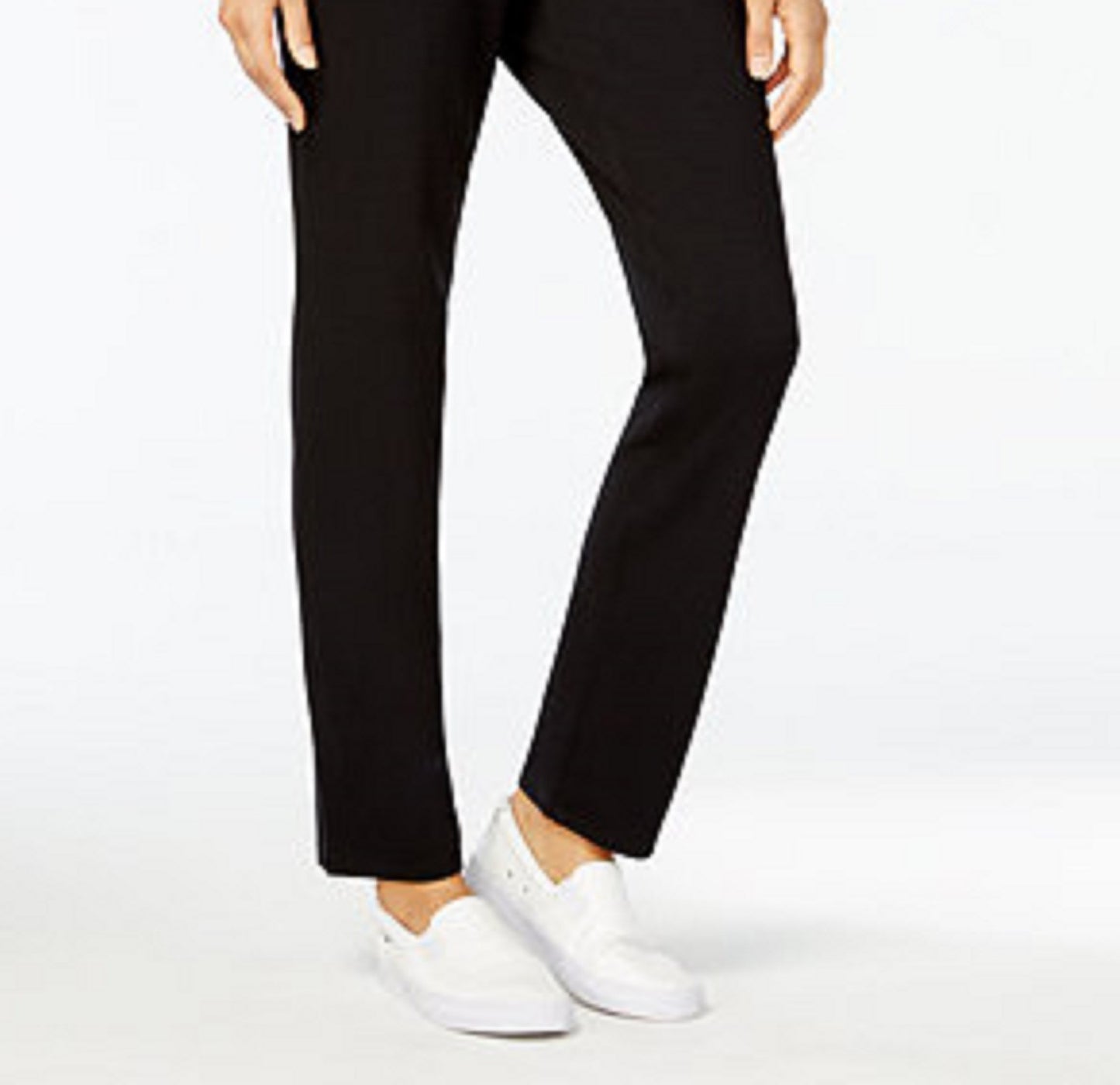 Karen Scott Women's Petite Velour Pull-On Pants Black Size Petite