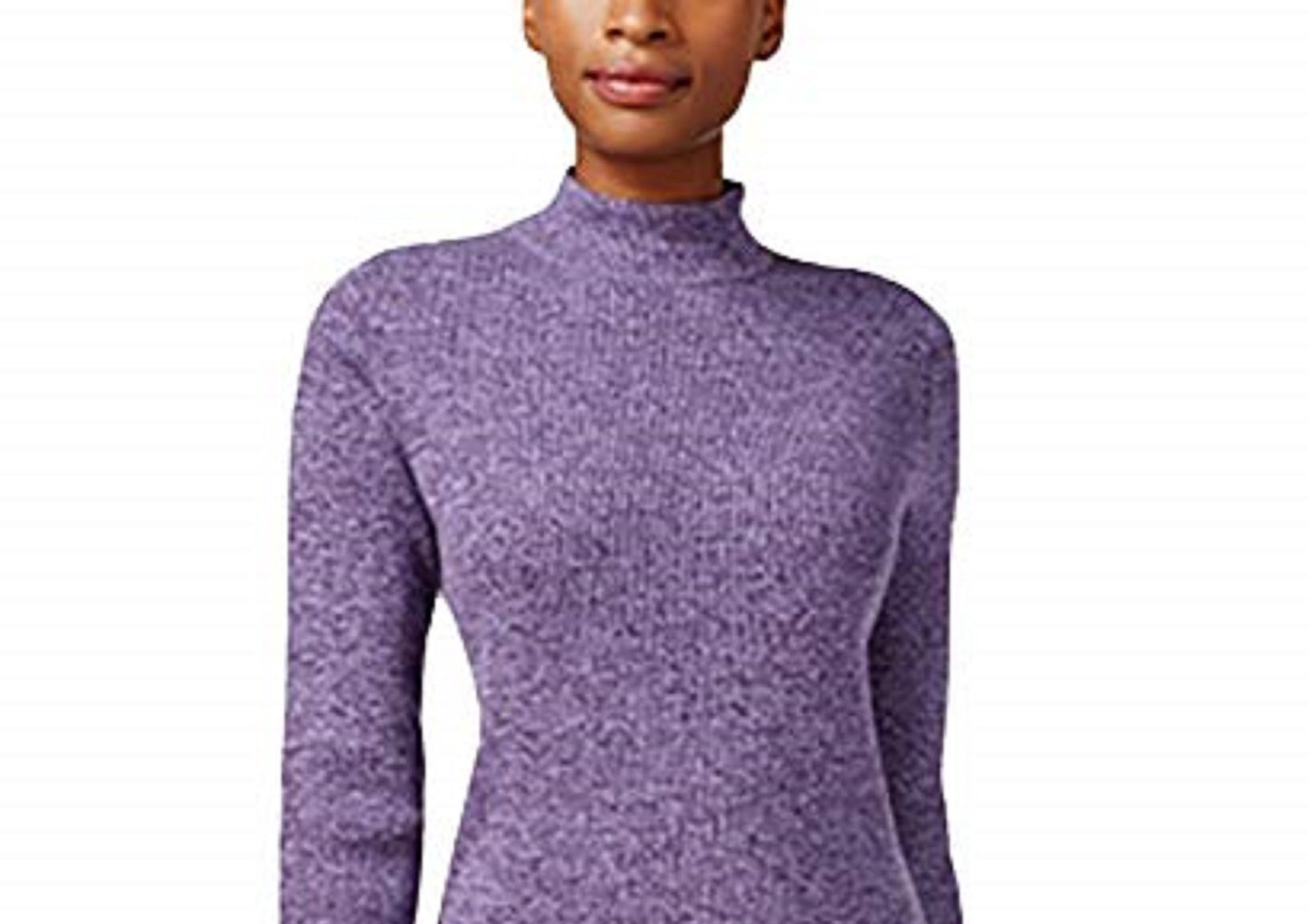 Karen Scott Women's Cotton Mock-Neck Sweater Purple Size X-Large