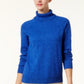 Karen Scott Women's Marled Cotton Turtleneck Sweater Blue Size Small