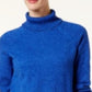 Karen Scott Women's Marled Cotton Turtleneck Sweater Blue Size Small
