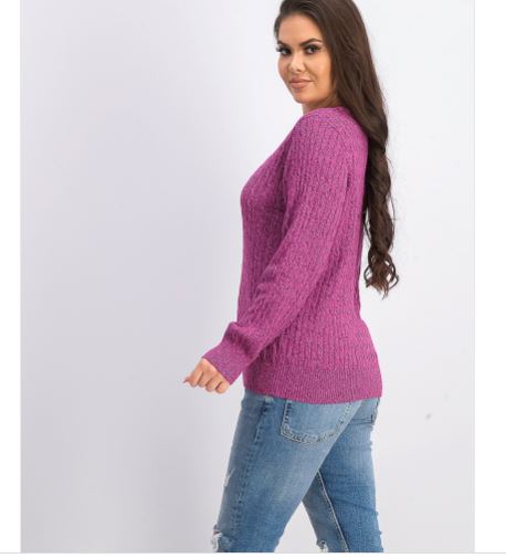 Karen Scott Women's Cotton V Neck Sweater Pink Size Medium