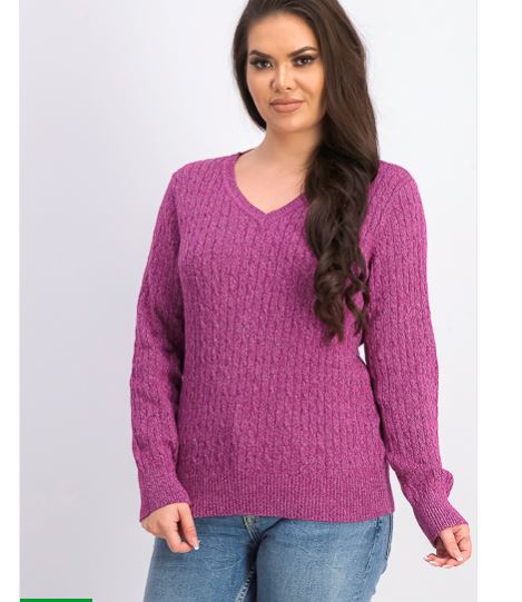 Karen Scott Women's Cotton V Neck Sweater Pink Size Small
