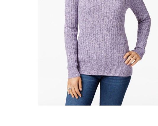Karen Scott Women's Cotton Marled Knit Sweater Purple Size X-Small