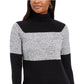 Karen Scott Women's Colorblocked Cotton Turtleneck Sweater Charcoal Size XX Large