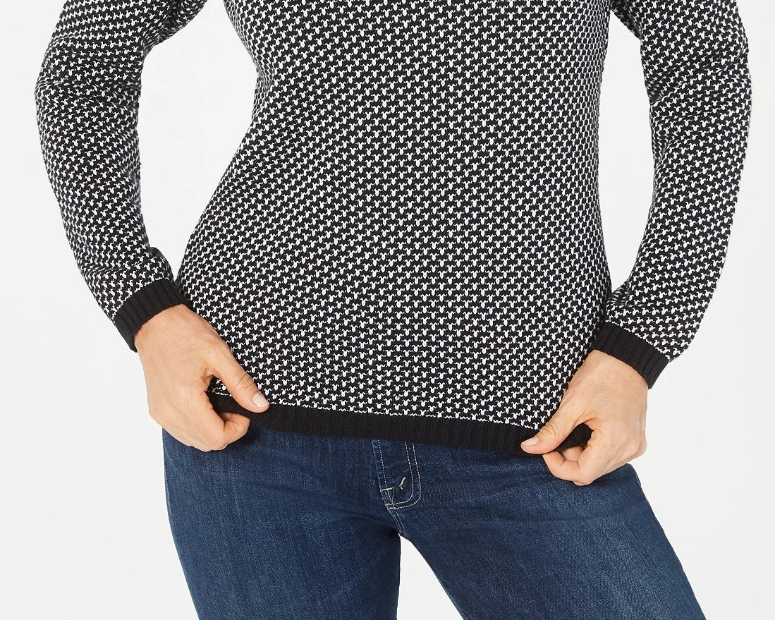 Karen Scott Women's Cotton Turtleneck Sweater Black Size X-Large