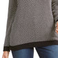 Karen Scott Women's Contrast-Trim Textured Cotton Sweater Black Size Small