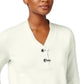 Karen Scott Women's Hardware-Trim Cotton Henley Sweater Natural Size Petite Small