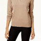 Karen Scott Women's Marled-Knit Quarter-Zip Sweater Brown Size Medium