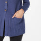 Karen Scott Women's Mixed-Stitch Button-Front Cardigan Navy Size Large
