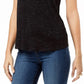Maison Jules Women's Scoop-Neck Tank Black Size Medium