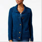 Karen Scott Women's Button Front Shawl Collar Cardigan Blue Size Large
