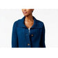 Karen Scott Women's Button Front Shawl Collar Cardigan Blue Size Large