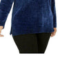Karen Scott Women's V-Neck Chenille Sweater Dark Blue Size Extra Large