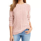 Karen Scott Women's Cable-Knit Chenille Sweater Pink Size XX-Large