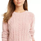 Karen Scott Women's Cable-Knit Chenille Sweater Pink Size XX-Large