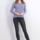 Karen Scott Women's Petite Point-Collar Sweater Purple Size Petite