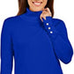 JM Women's Collection Stud-Sleeve Pullover Turtleneck Sweater Blue Size XX Large