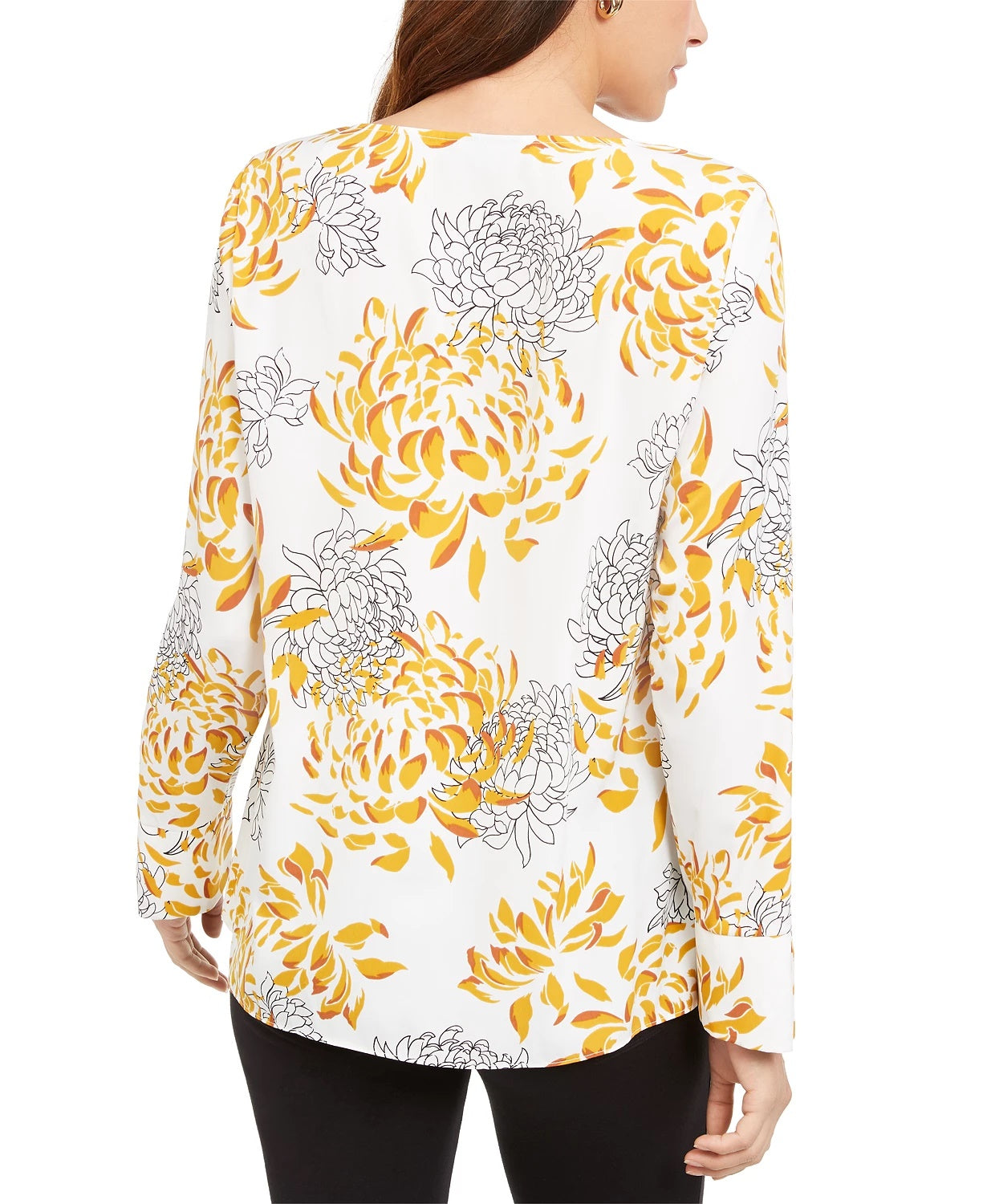 Alfani Women's Twist-Front Top Yellow Size Small