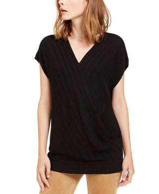 Alfani Women's Striped Batwing-Sleeve Sweater Black Size Small