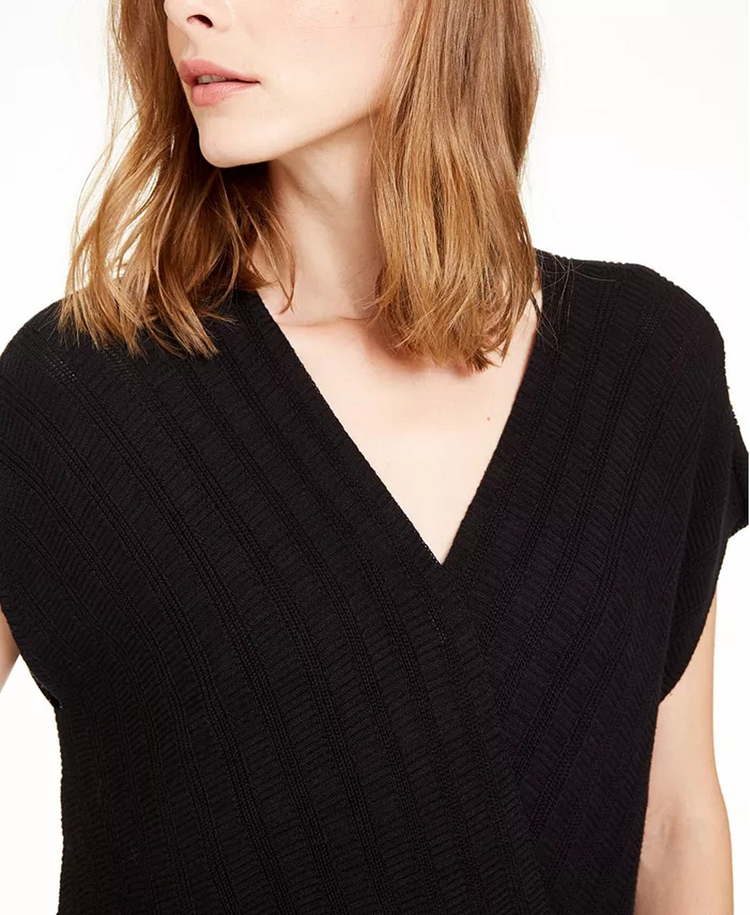 Alfani Women's Striped Batwing-Sleeve Sweater Black Size Small