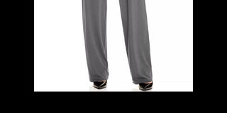 Alfani Women's Petite Knit Wide-Leg Pant Dark Gray Size Petite