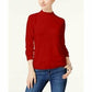Karen Scott Women's Zip-Back Mock-Neck Sweater  Red Size X-Small