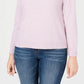 Karen Scott Women's Zip Back Mock Neck Sweater Pink Size Large