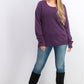 Karen Scott Women's Textured-Stripe Sweater Purple Size Small