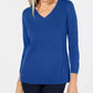 Karen Scott Women's V Neck Sweater Navy Size Petite Small