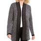 Karen Scott Women's Contrast Trim Open Front Cardigan Black Size X-Small