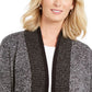 Karen Scott Women's Contrast Trim Open Front Cardigan Black Size X-Small
