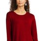Style & Co Women's Drawstring Tie-Cuff Top Dark Red Size Large